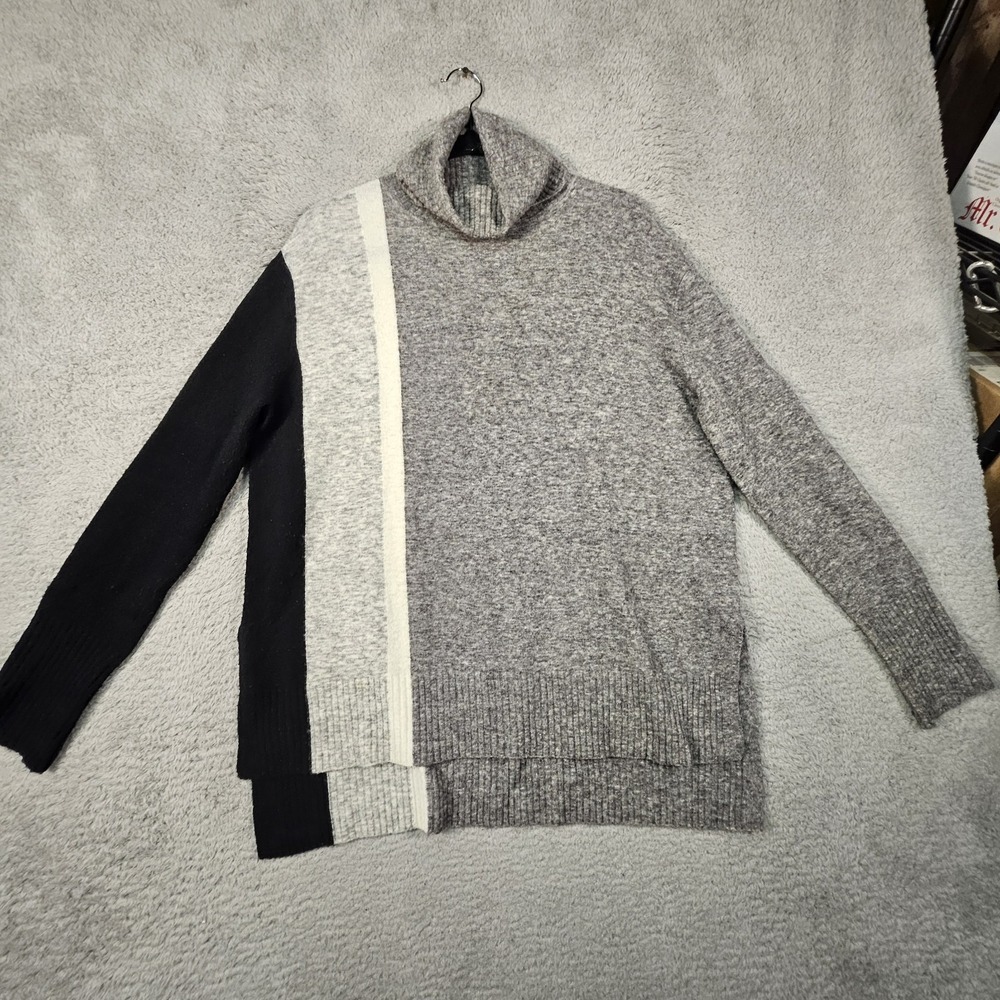 Athleta Sweater‎ Womens S Striped Merino Wool Blend Turtle Neck Preppy Casual